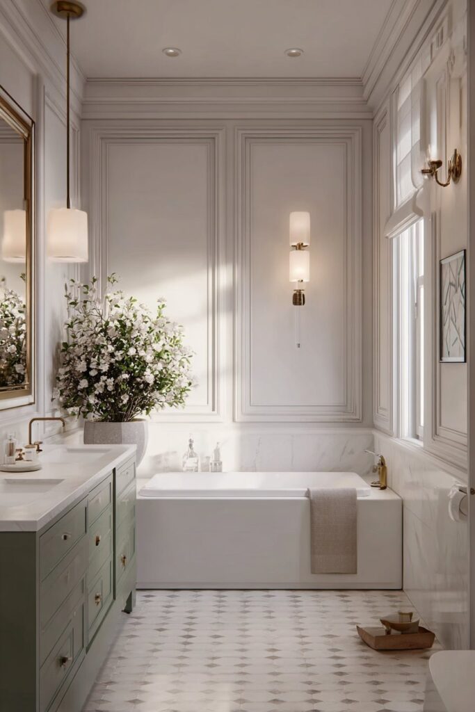 Gallery wall in bathroom wall decor ideas with photos and artwork