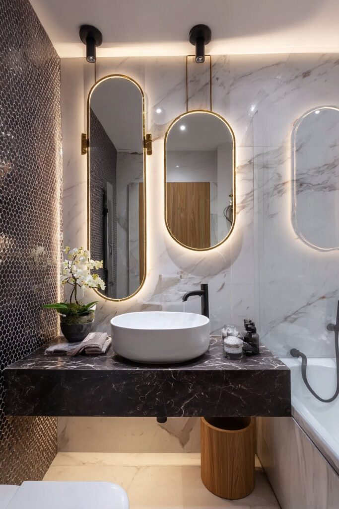 Decorative mirrors in bathroom wall decor ideas adding style and elegance