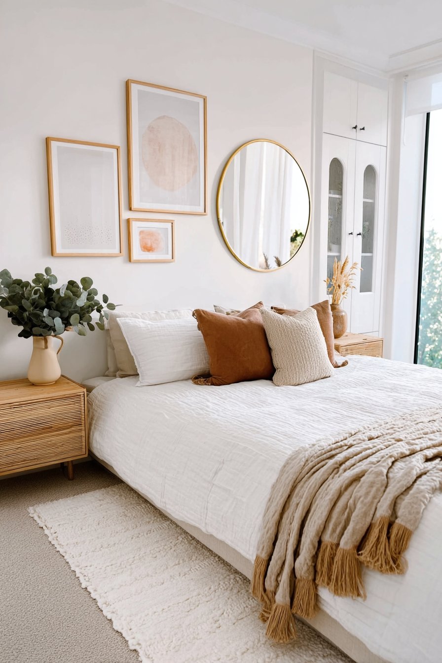 Minimalist bedroom wall decor ideas with clean elegant styling